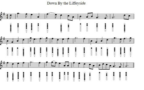 Down by the Liffeyside sheet music notes
