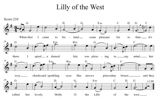 Lily of the west sheet music