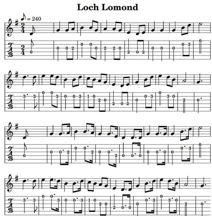Loch lomond guitar tab