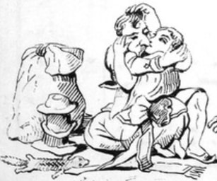 Man and woman kiss in Cartoon scene
