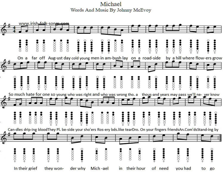 Michael Collins Sheet Music For Tin Whistle