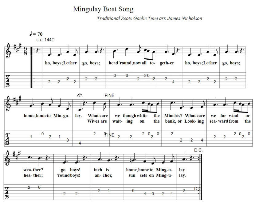 Mingulay Boat Song Guitar Tab