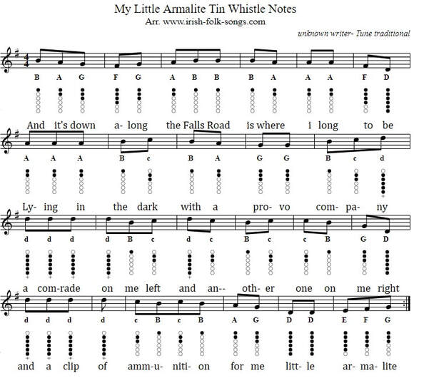 My Little Armalite Sheet Music And Tin Whistle Notes