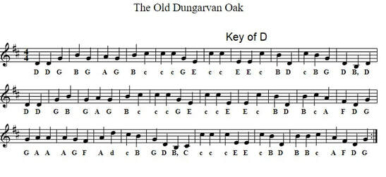 The old Dungarvan oak sheet music in D Major