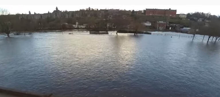 The River Lee Cork City flooded