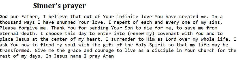 The sinners prayer