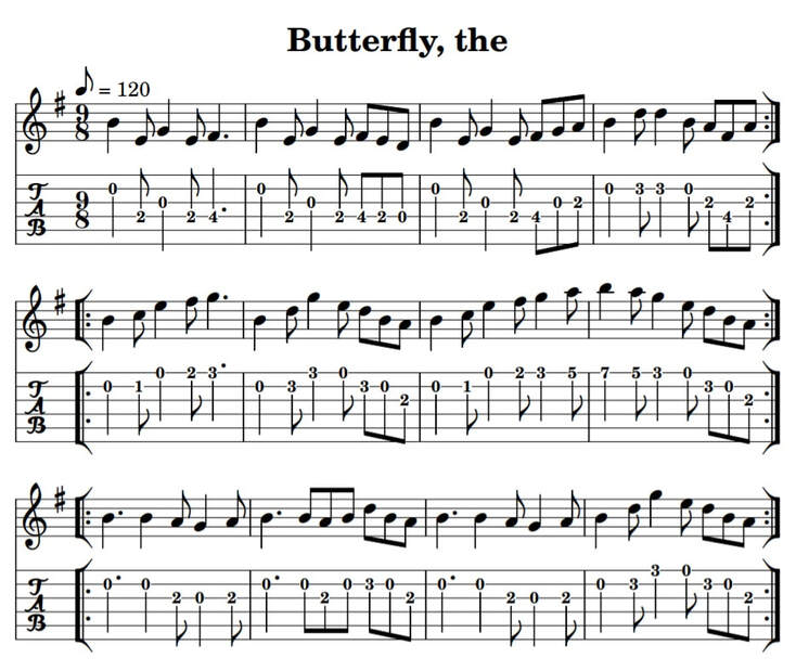 The butterfly guitar tab
