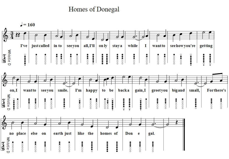 The homes of Donegal tin whistle notes