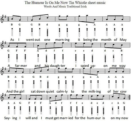 Humour is on me now tin whistle sheet music