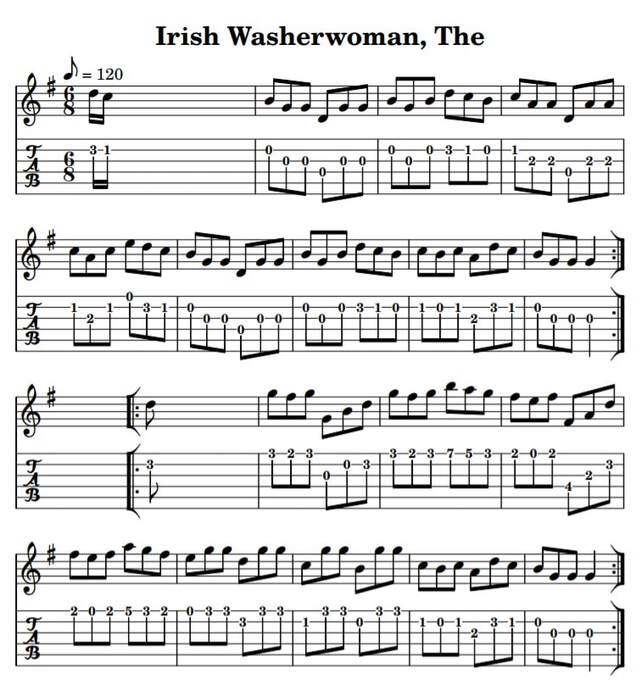The Irish washerwoman guitar tab