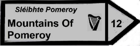 The mountains of Pomeroy road sign