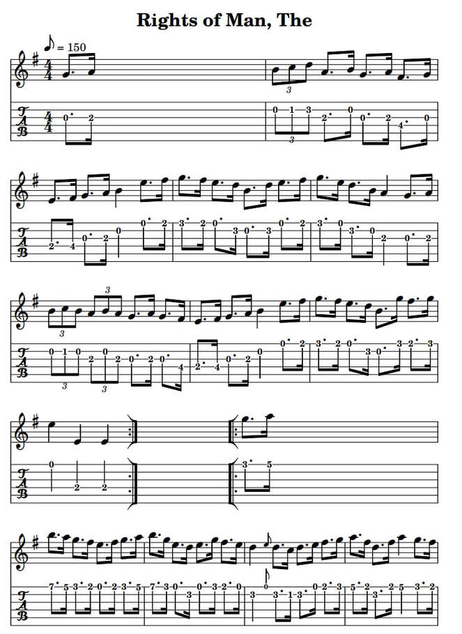 The rights of man guitar tab