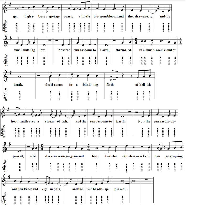 The sun is burning tin whistle sheet music part two