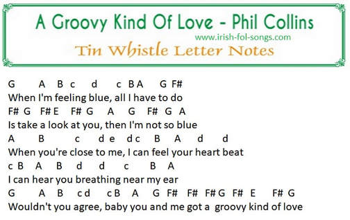 A Groovy kind of love tin whistle letter notes