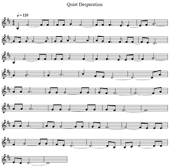 Quiet desperation sheet music