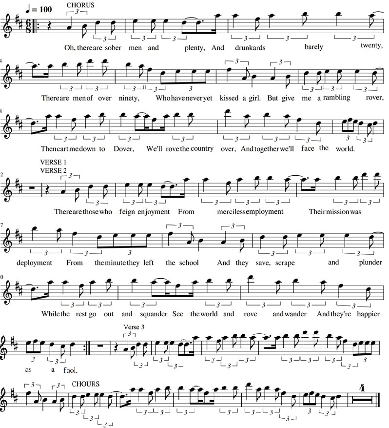 Ramblin' Rover sheet music score