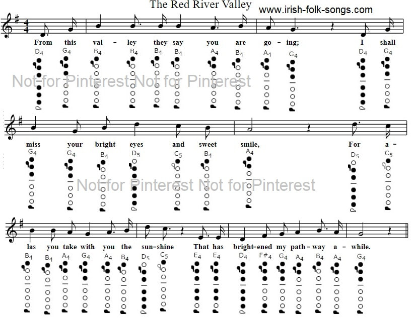 Red river valley flute notes for beginners