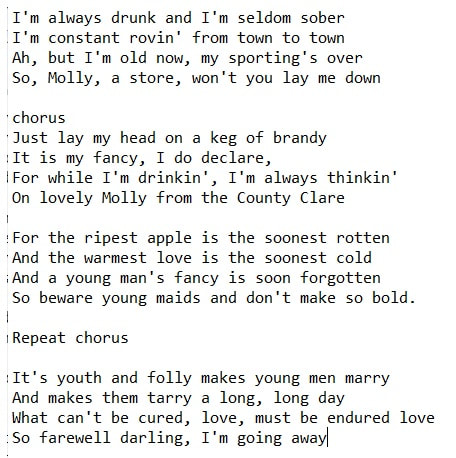 Robbie O'Connell lyrics Keg Of Brandy
