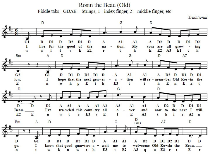 Rosin the beau violin sheet music for beginners