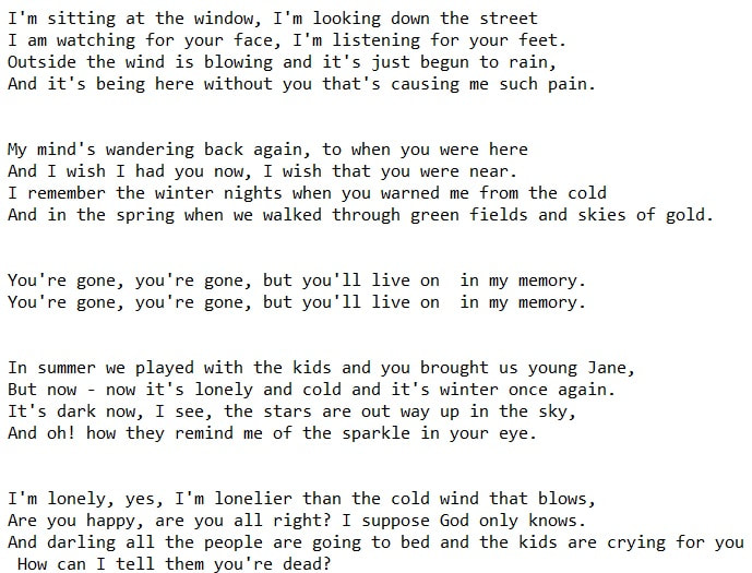 Sad song for Susan lyrics about Bobby Sands