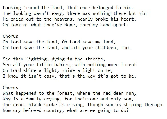 Save the land lyrics by The Clancy Brothers