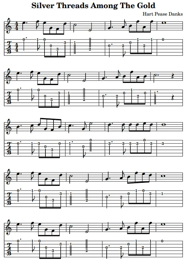 Silver threads among the gold guitar tab