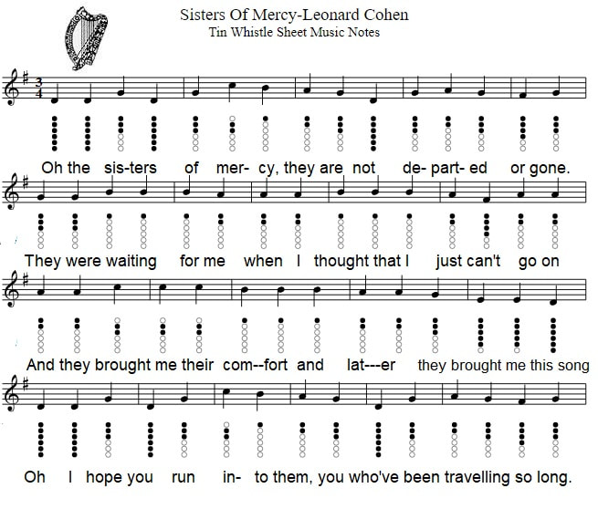 Sisters of mercy sheet music by Leonard Cohen
