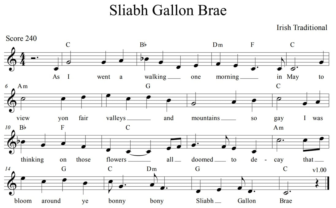 Sliamh Gallon Brae sheet music score