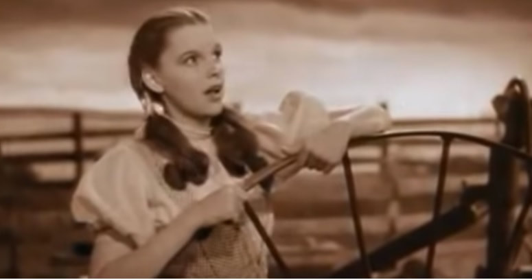 Judy Garland singing Somewhere Over The Rainbow from the movie The Wizzard Of Oz