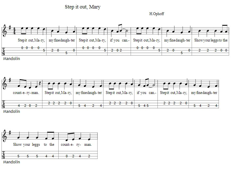 Step it out Mary banjo / mandolin tab