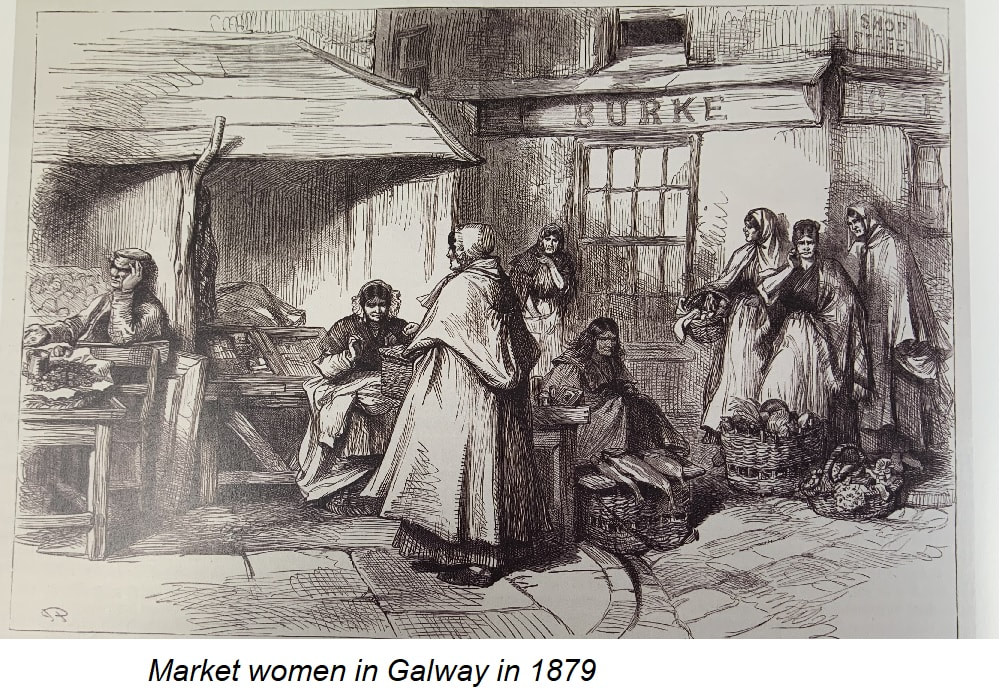 Street Market In Galway Ireland in 1879