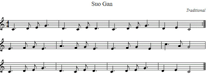 Suo Gan sheet music in C Major