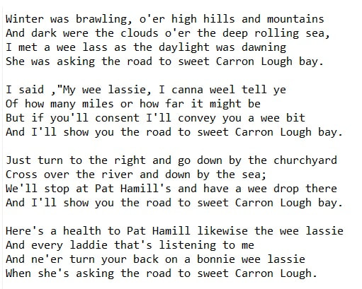 Sweet Carnlough Bay song lyrics