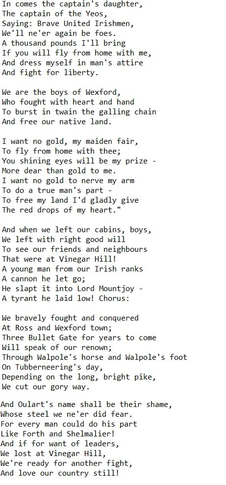 The boys of Wexford lyrics