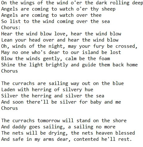 The Connemara cradle song lyrics