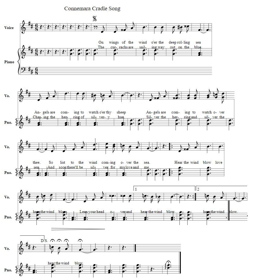 Connemara Cradle Song piano sheet music