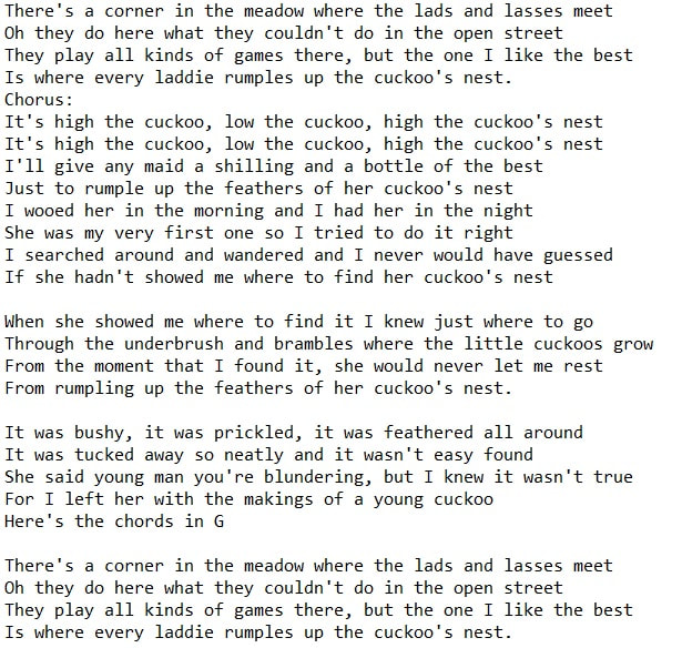 The Cuckoo's nest lyrics