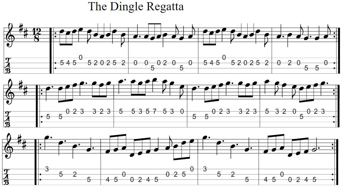 The Dingle Regatta banjo / mandolin tab by The Pogues