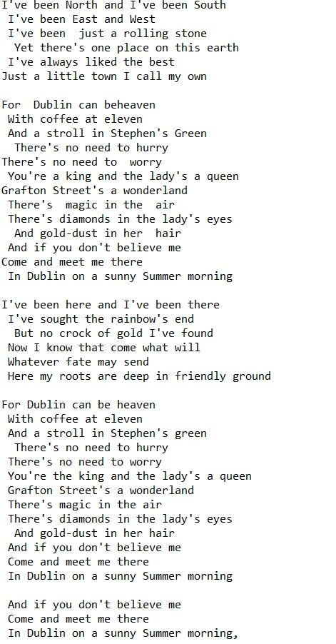 The Dublin Saunter Lyrics