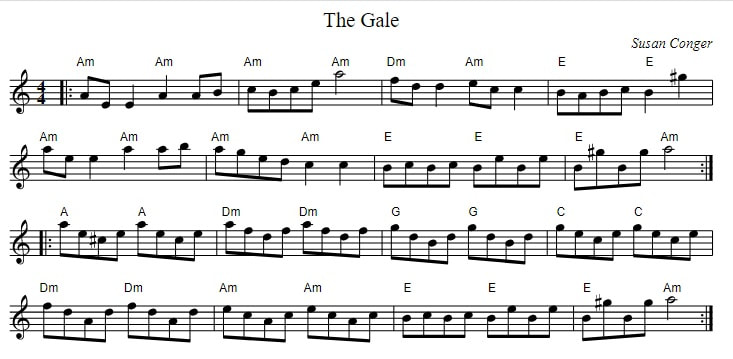The Gale fiddle sheet music with Guitar chords