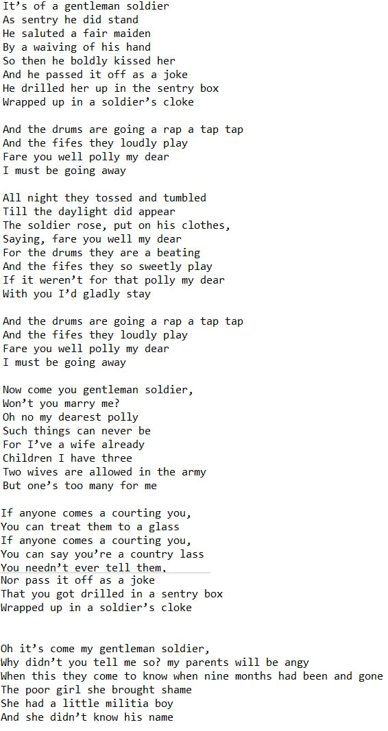 The gentleman soldier lyrics