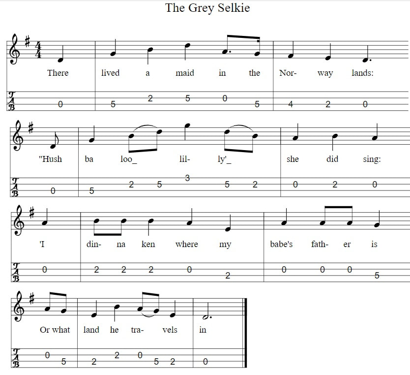 The grey silkie mandolin tab