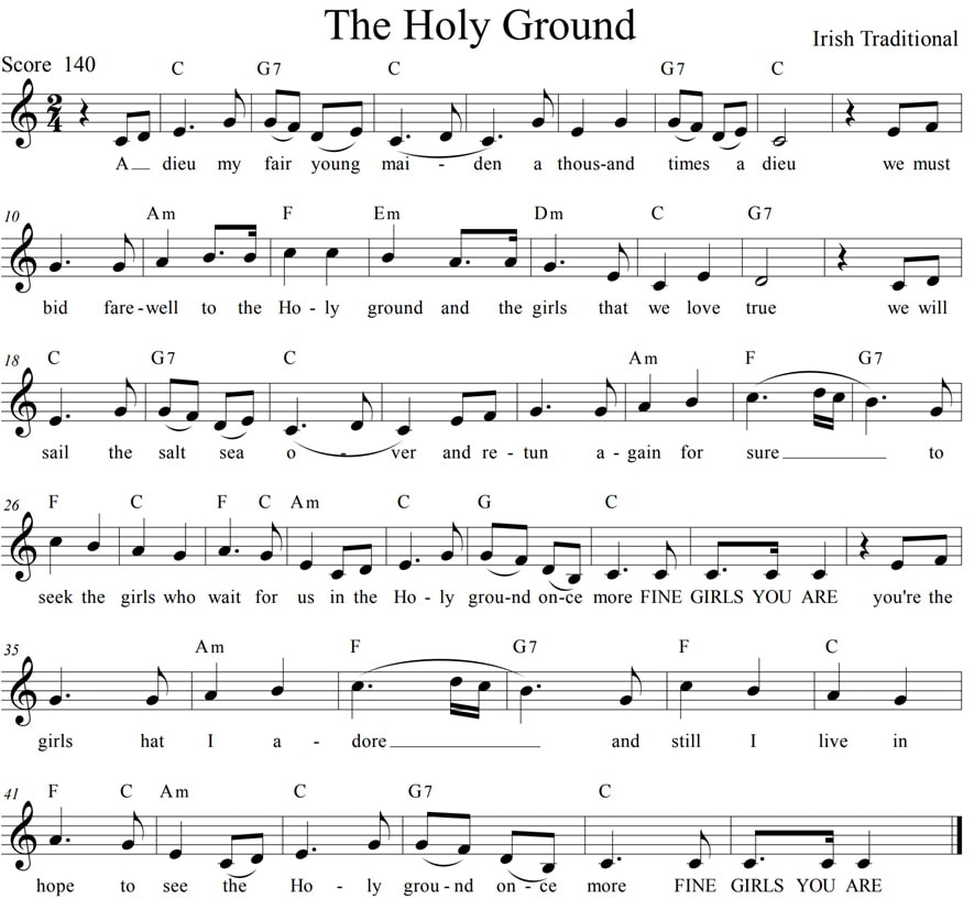 The holy ground sheet music lyrics and chords