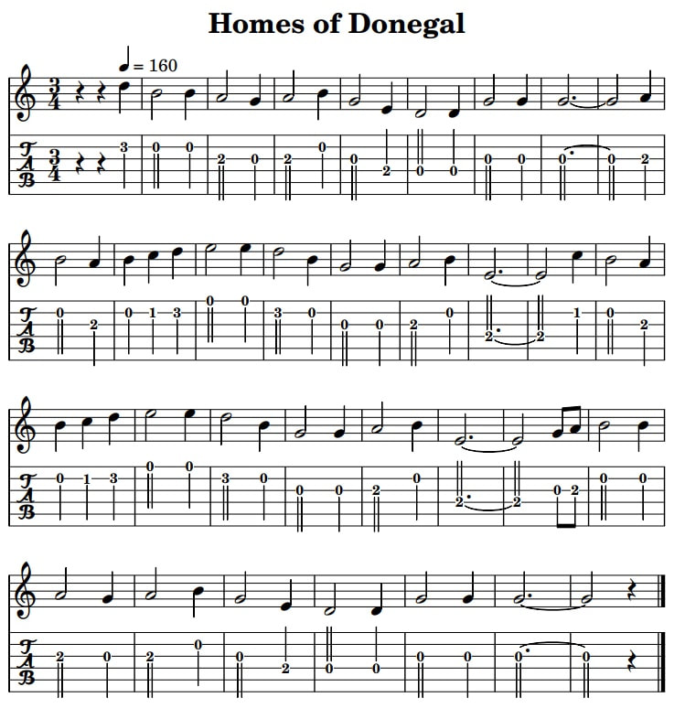 The homes of Donegal guitar tab