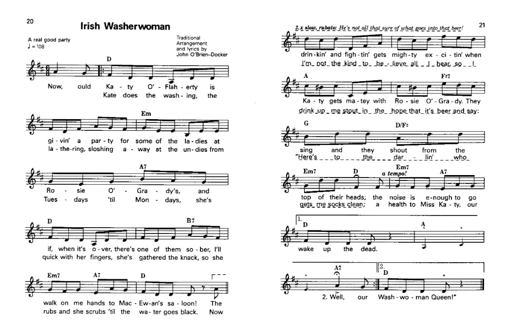 The Irish Washerwoman sheet music lyrics and chords