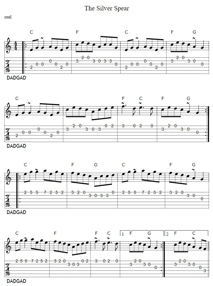 The Silver Spear Guitar Tab In C Major