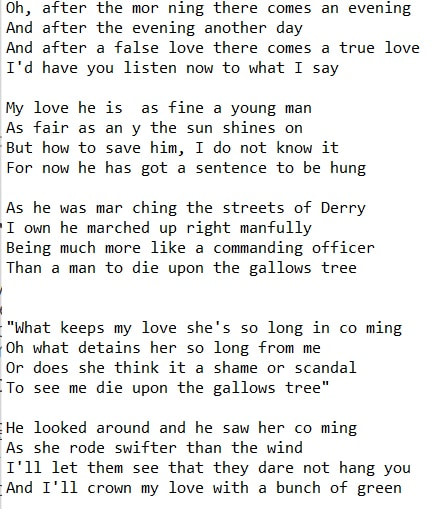 The streets of Derry lyrics by Paul Brady
