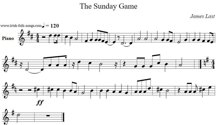 The Sunday Game Sheet Music