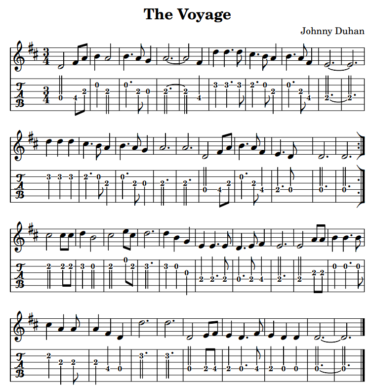 The voyage guitar tab