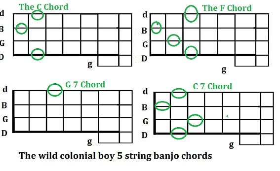 The wild colonial boy 5 string banjo chords